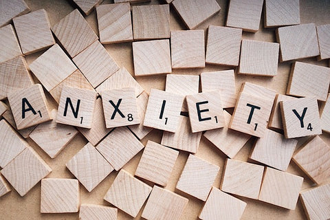 tiles spelling out anxiety
