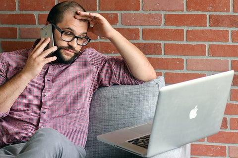 a man stressed at work